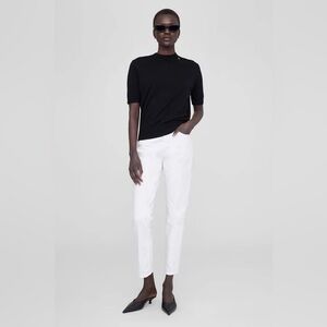 NWT Anine Bing Sonya High Rise Ankle Slim White Denim Jeans 29